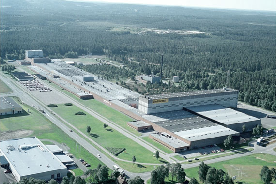 Flygbild på Gummifabriken Continental i Gislaved